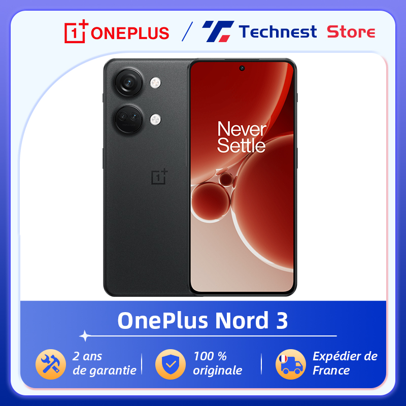 OnePlus Nord 3-Écran AMOLED Super UAE, Version Globale, 8 Go 16 Go de RAM, MediaTek, Dimrespondable 9000, 120Hz, Chargeur SUPERVOOC 80W, 5G