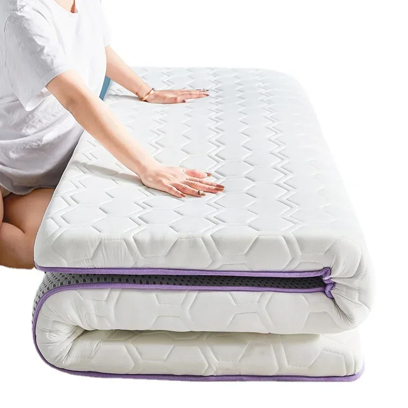 Colchão de látex natural dobrável, espesso, doméstico, para cama de solteiro, king size, dormitório, hotéis, móveis de quarto