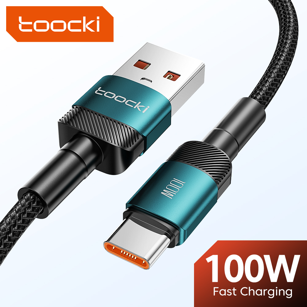 Toocki 100W 6A USB C Cable USB de datos de carga rápida tipo C para Huawei Honor Oneplus Realme Xiaomi Samsung USB A a C Cable de teléfono
