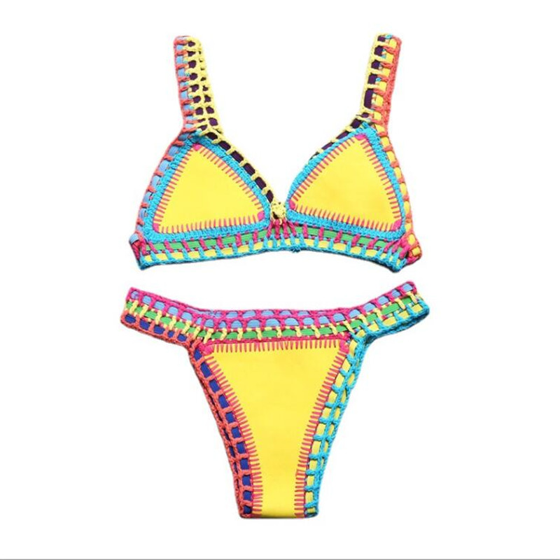 Sexy biquinis feminino maiô verão neoprene bikini beach wear surf biquini feminino banho de duas peças maiô brasileiro quente