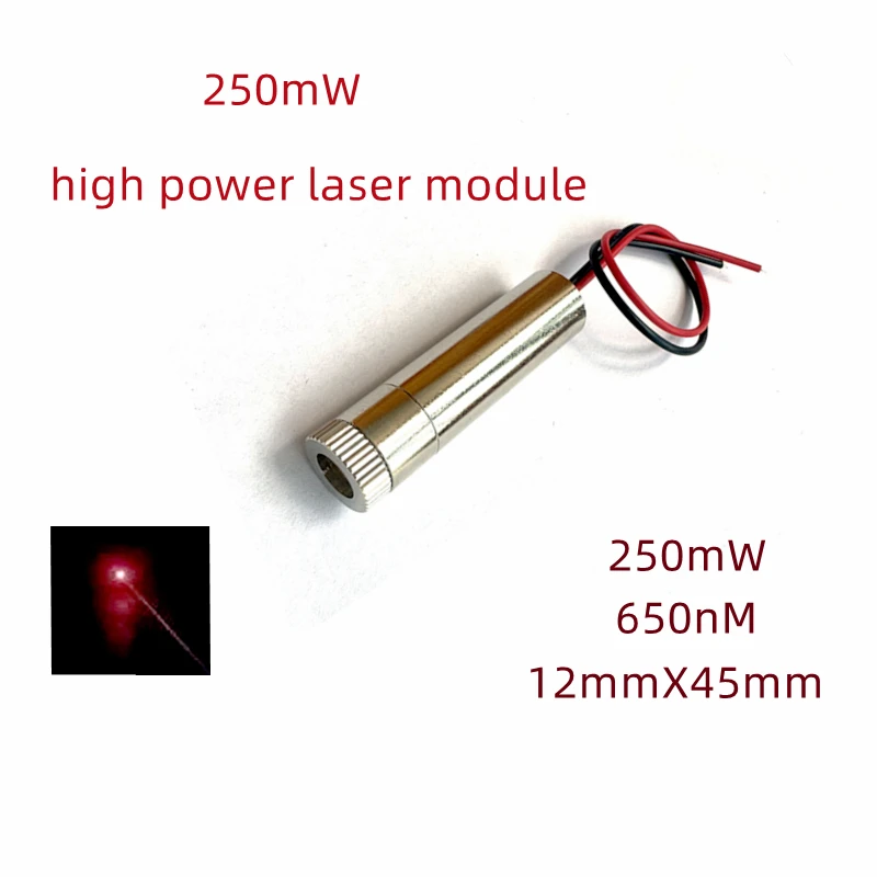 Red Laser Module 250mw 650nm High Power Laser With Focusing Diy Engraving Machine Dc 3-4.5V Laser Head Diy Crafting XH2.54
