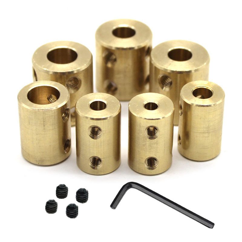 Acoplador de eje de Motor rígido de latón, adaptador de manguito de conector de transmisión para RC, barco, coche y avión, 3,17/4/5/6/8/10/12mm