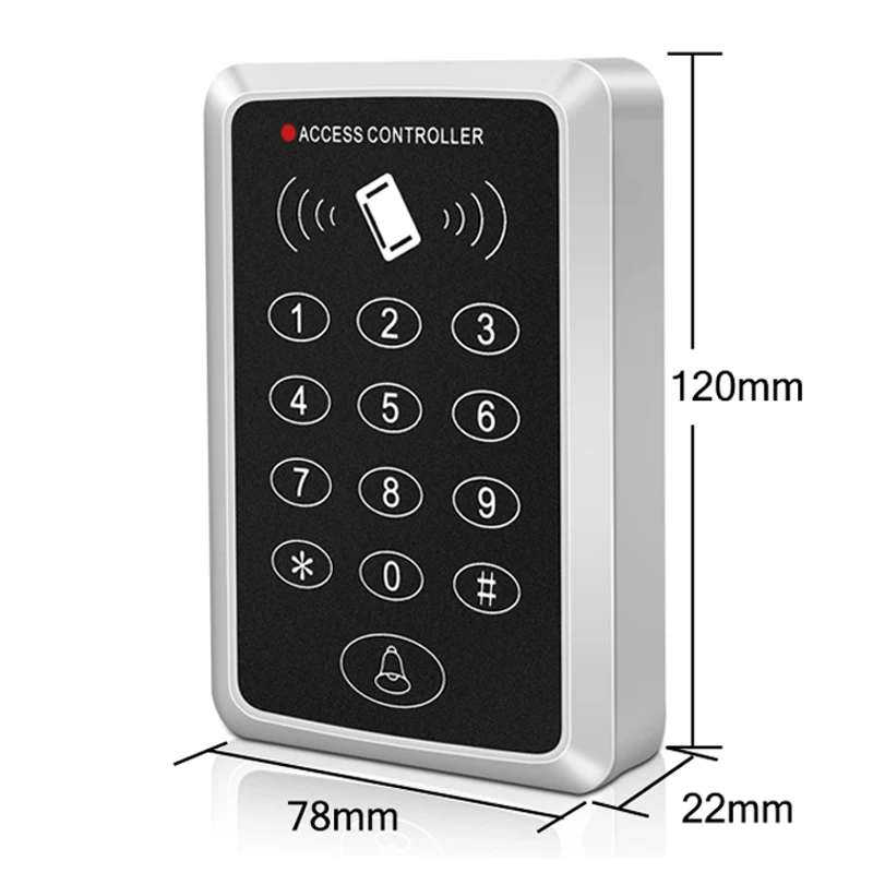 Teclado de Control de acceso RFID de 125KHz, lector de tarjetas EM, sistema de Control de acceso de puerta, sistema de teclado abridor de cerradura de puerta
