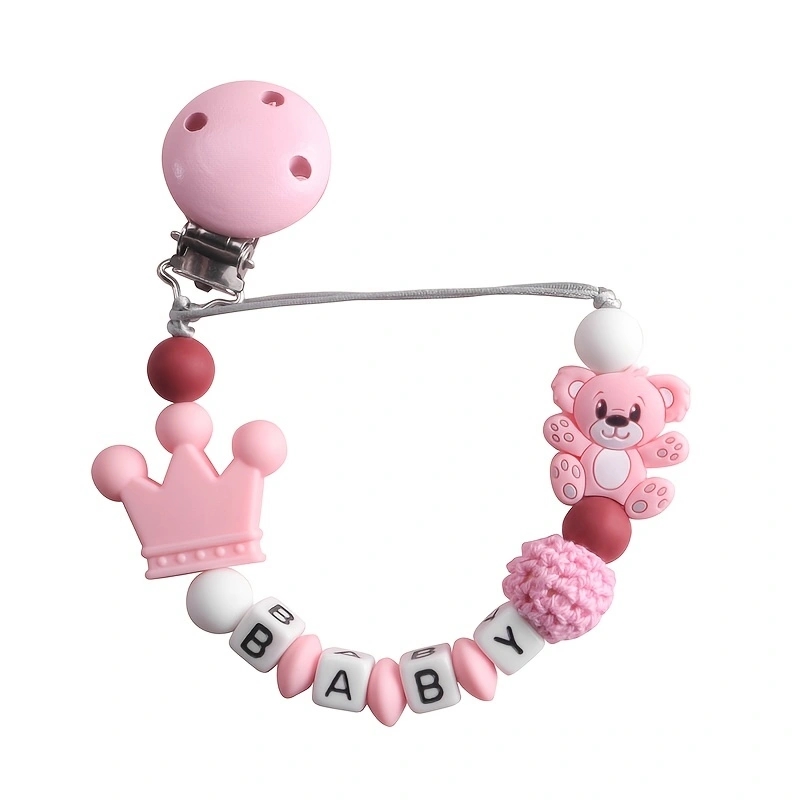 Koala Pacifier CHAIN สําหรับเด็กทารก Pacifier คลิปการงอกของฟันซิลิโคน Pacifier คลิปทารก Teether