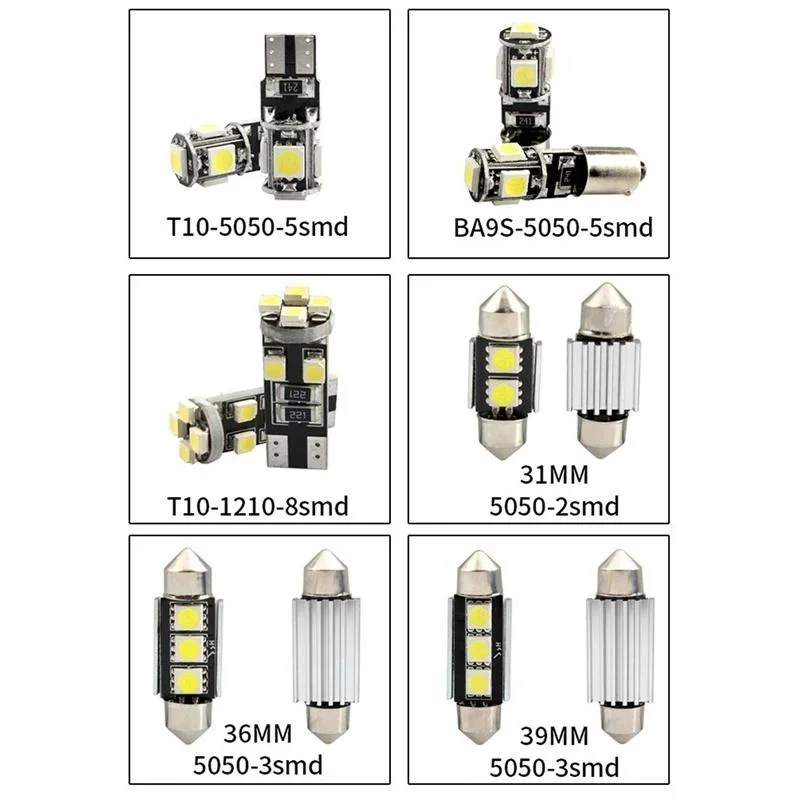 ยี่ห้อใหม่ Universal ภายในรถ T10 1156 Festoon 31 42 มม.ชุดอัพเกรดสําหรับ Auto ภายในโดมป้ายทะเบียน Trunk ไฟ