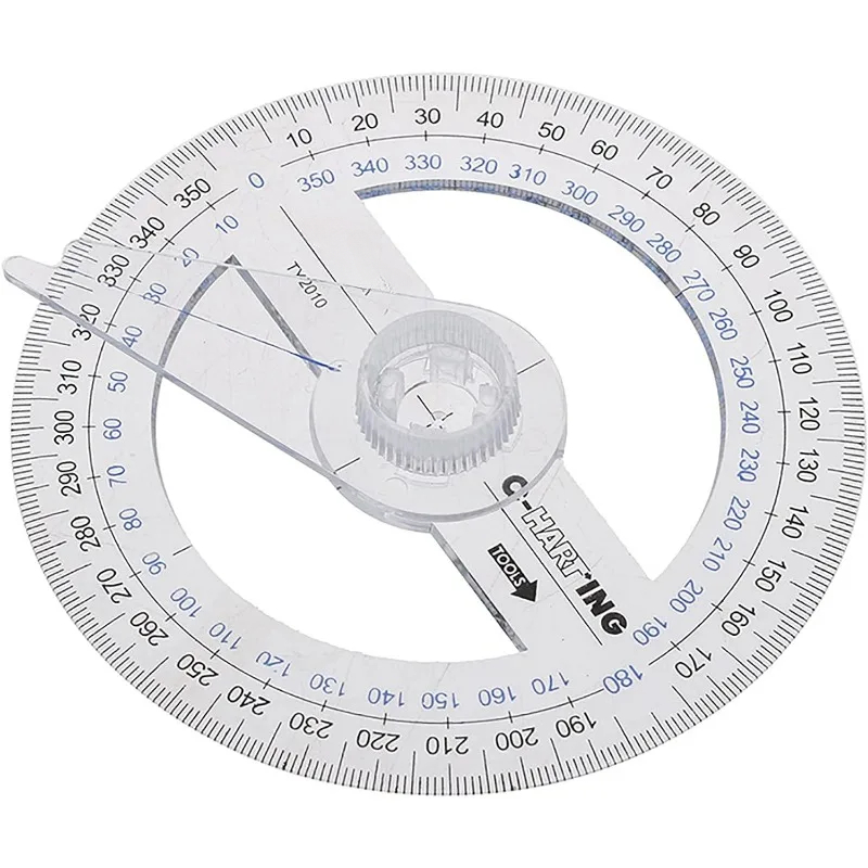 5pcs 360° Plastic Protractor Math Protractors Clear Protractor Ruler Drafting Tools Circle Protractor for Geometry