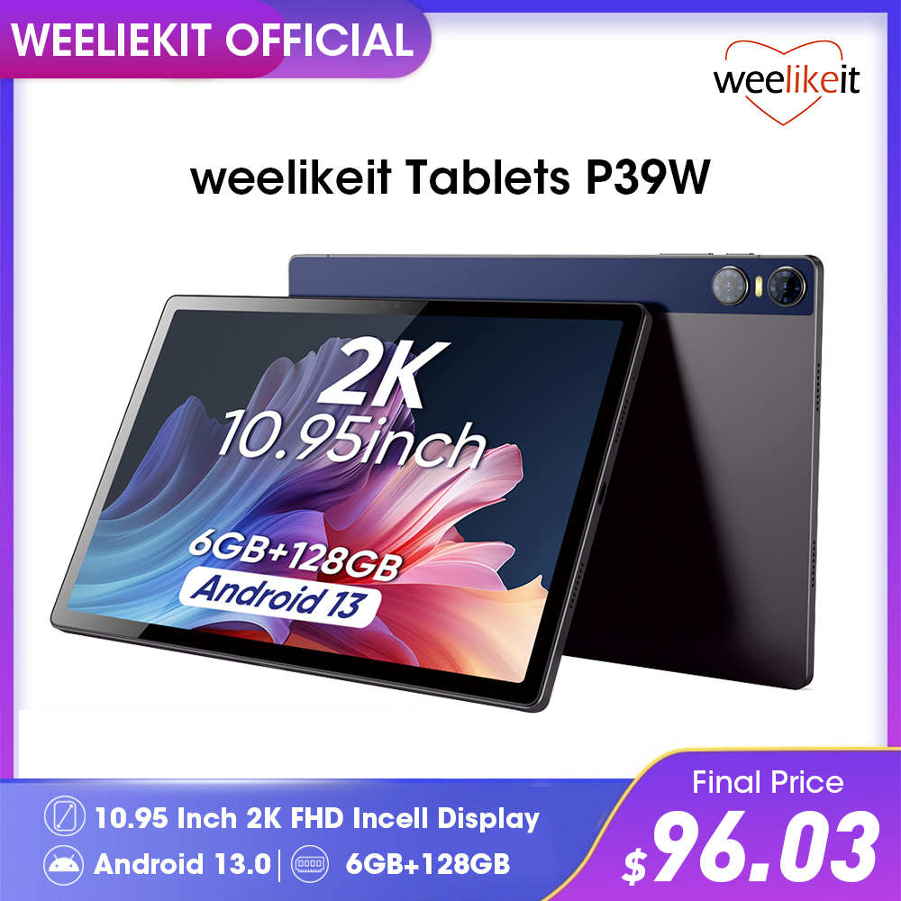 Weelikeit Tablet Android 13 MTK 8183 8 núcleos 11 "2K FHD Incell Display 6GB RAM 128GB ROM Tipo-C 7000mAh WiFi GPS 2024 Tablets Kid