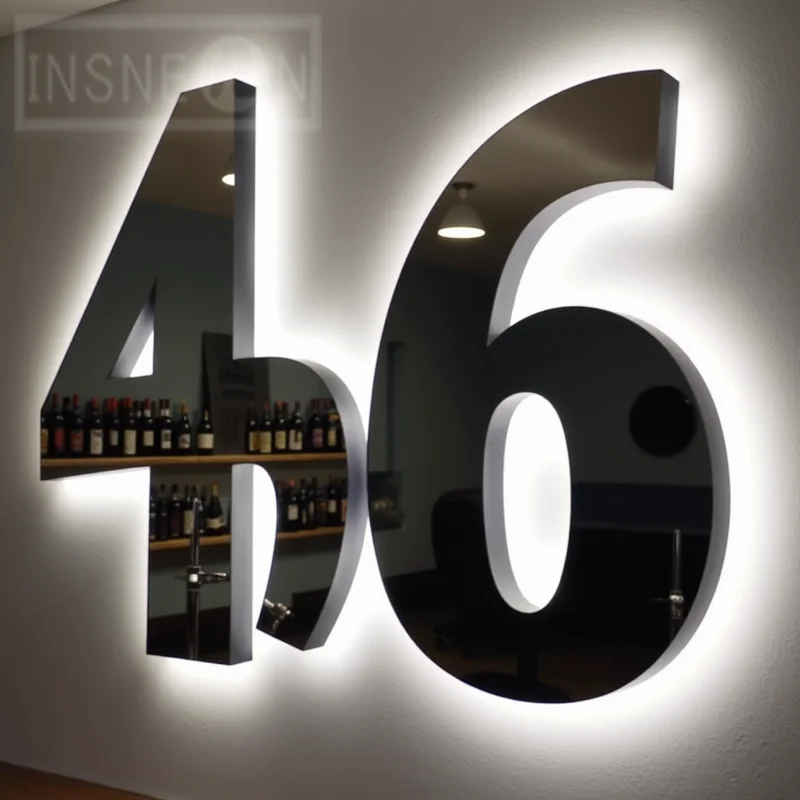 Custom LED Illuminated Backlit Sign 3D Metal Letters For Business Storefront Waterproof Light Up Advertising Signage Display