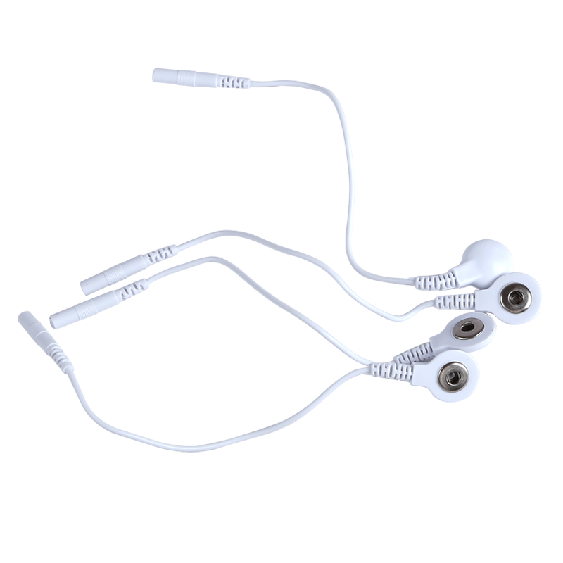 Cables de electrodos estándar, Cables de electrodos, cabezal de CC, 2mm a presión, enchufe de 3,5mm para masajeador Tens/Ems, guantes de electrodos de terapia