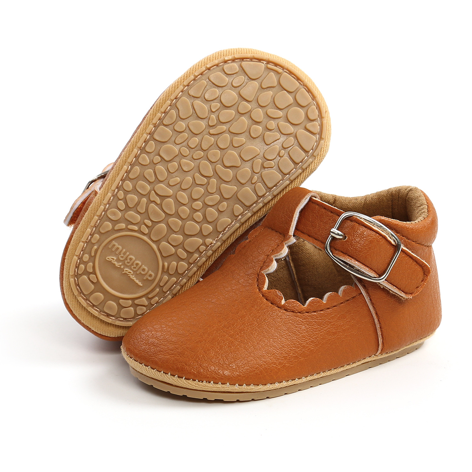 KIDSUN Neugeborenen Baby Schuhe Streifen PU Leder Junge Mädchen Schuhe Kleinkind Gummi Sohle Anti-rutsch Erste Wanderer Infant Mokassins