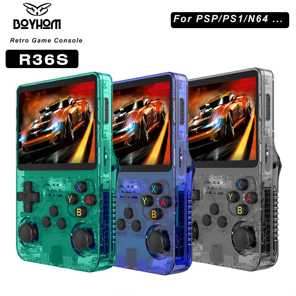 100% Echte R36S Retro Handheld Video Game Console Linux Systeem 3.5 Inch IPS Scherm Draagbare Pocket Video Speler 64GB voor PSP