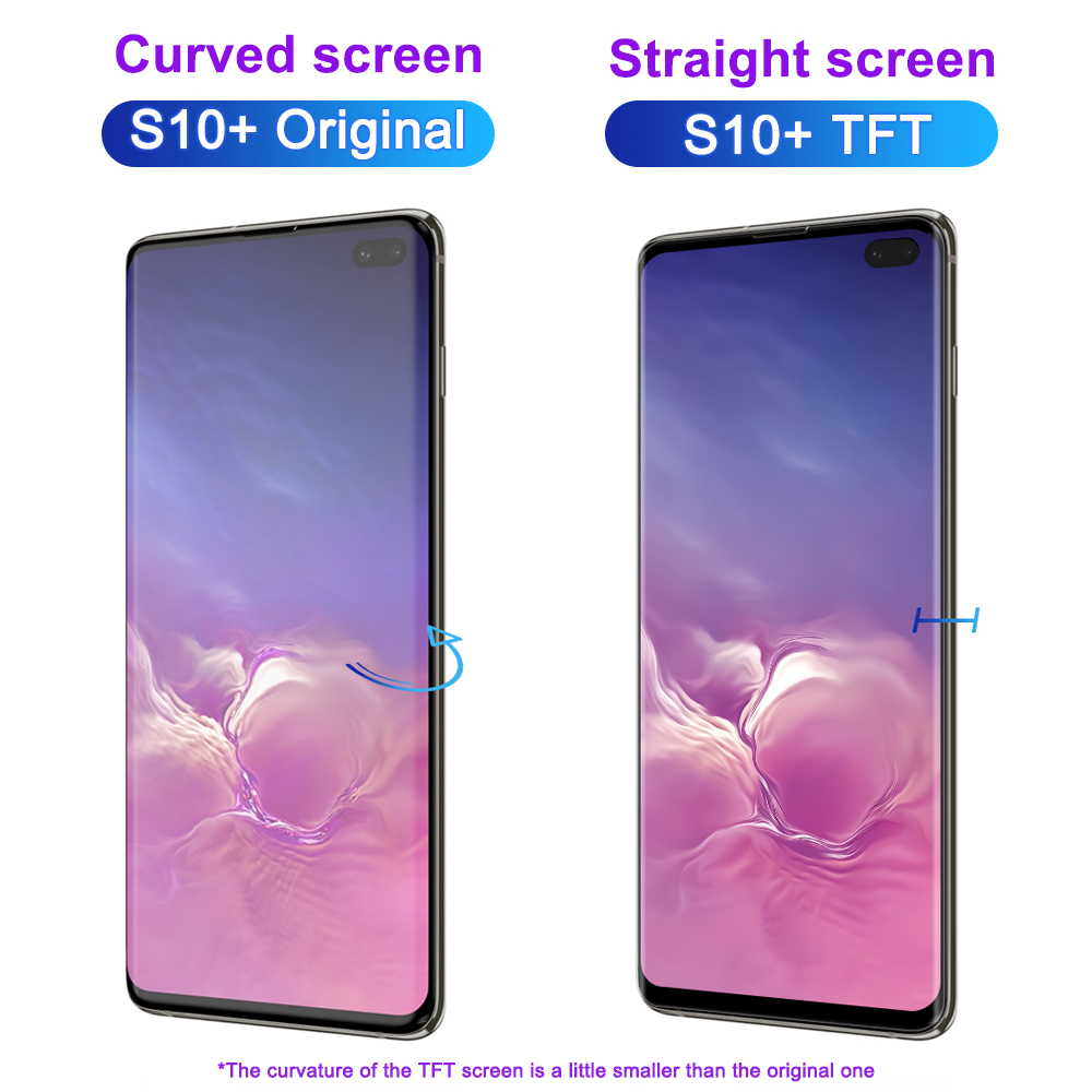 Протестированный сменный экран AAA + TFT для samsung s10 с рамкой, сенсорная панель с дигитайзером в сборе для samsung Galaxy s10 plus, дисплей