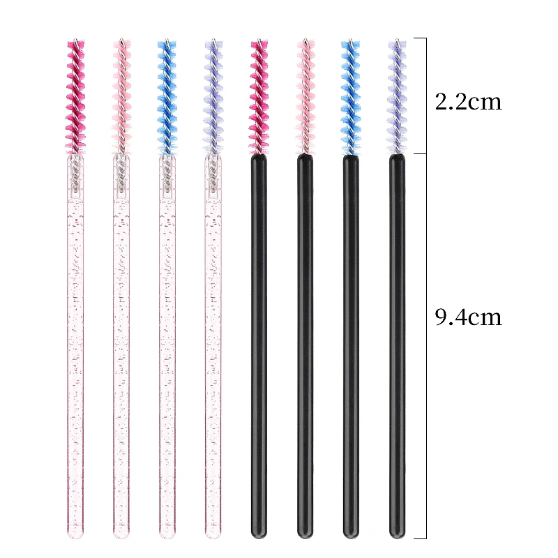 Bộ 50 Trang Điểm Lông Mi Bàn Chải Dùng Một Lần Pha Lê Chải Chân Mày Kim Cương Tay Cầm Mascara Cây Đũa Phép Applicator Hàng Mi Nối Dài Dụng Cụ