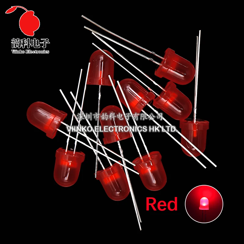 10 Buah 8Mm Dioda LED F8 Kit Aneka Warna Putih Merah Hijau Biru Kuning DIY Dioda Pemancar Cahaya