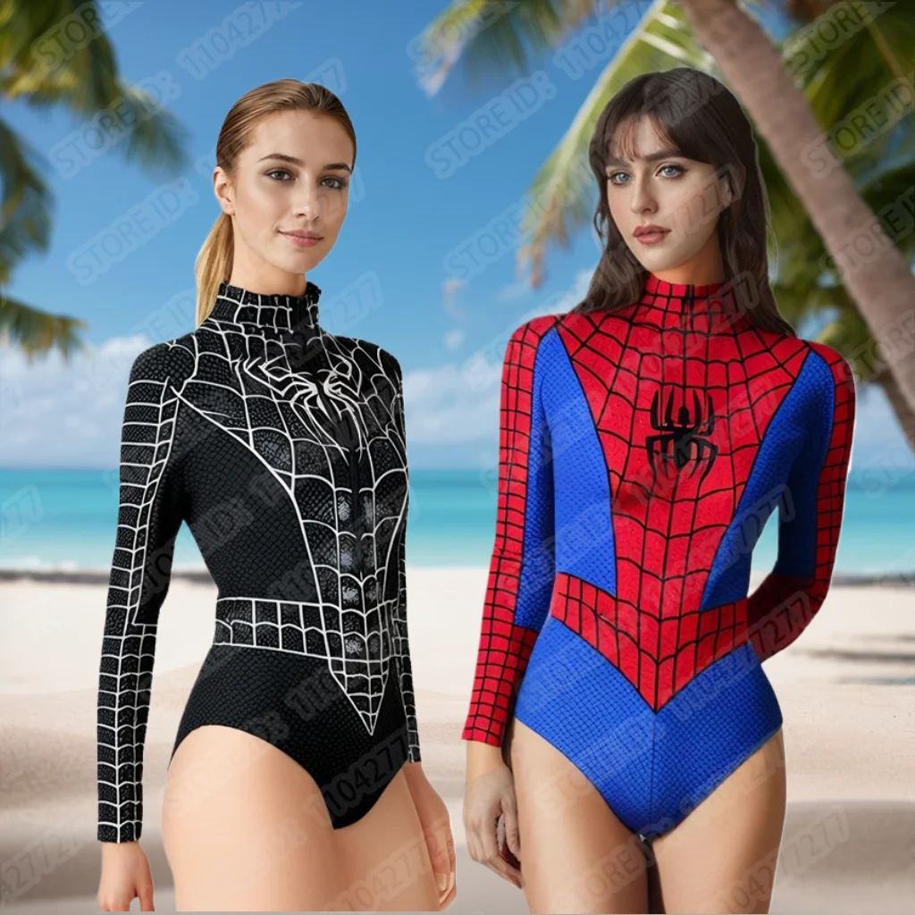 Spider femmes maillot de bain maillots de bain Spiderman Costumes maillot de bain pour femmes une pièce maillots de bain combinaison Spider-Man Cosplay body