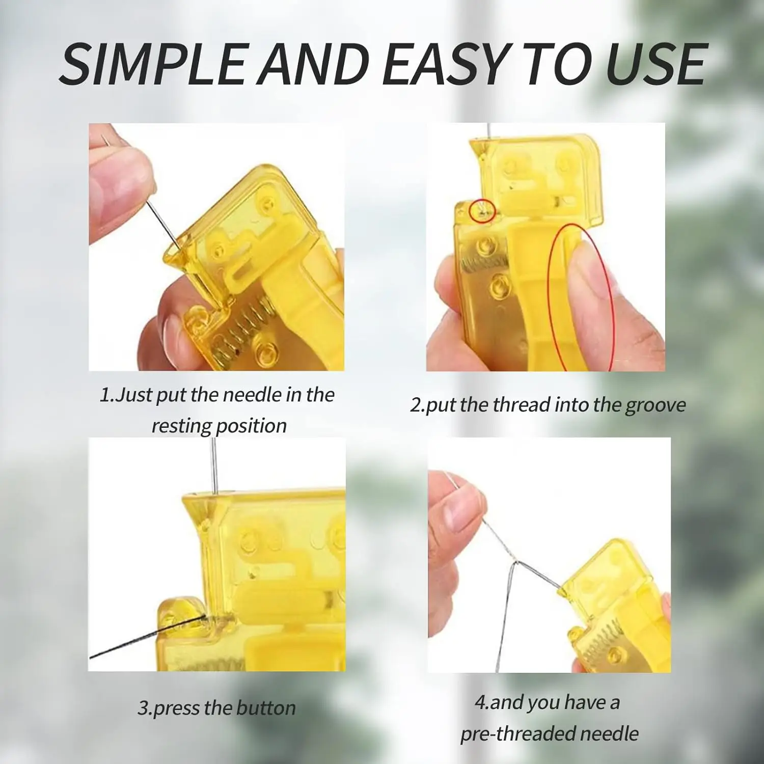 1-3Pcs Automatic Easy Needle Threader Tool Self-Thread Guide Plastic Sewing Accessories Hand Stitching  Quick Needle Threading
