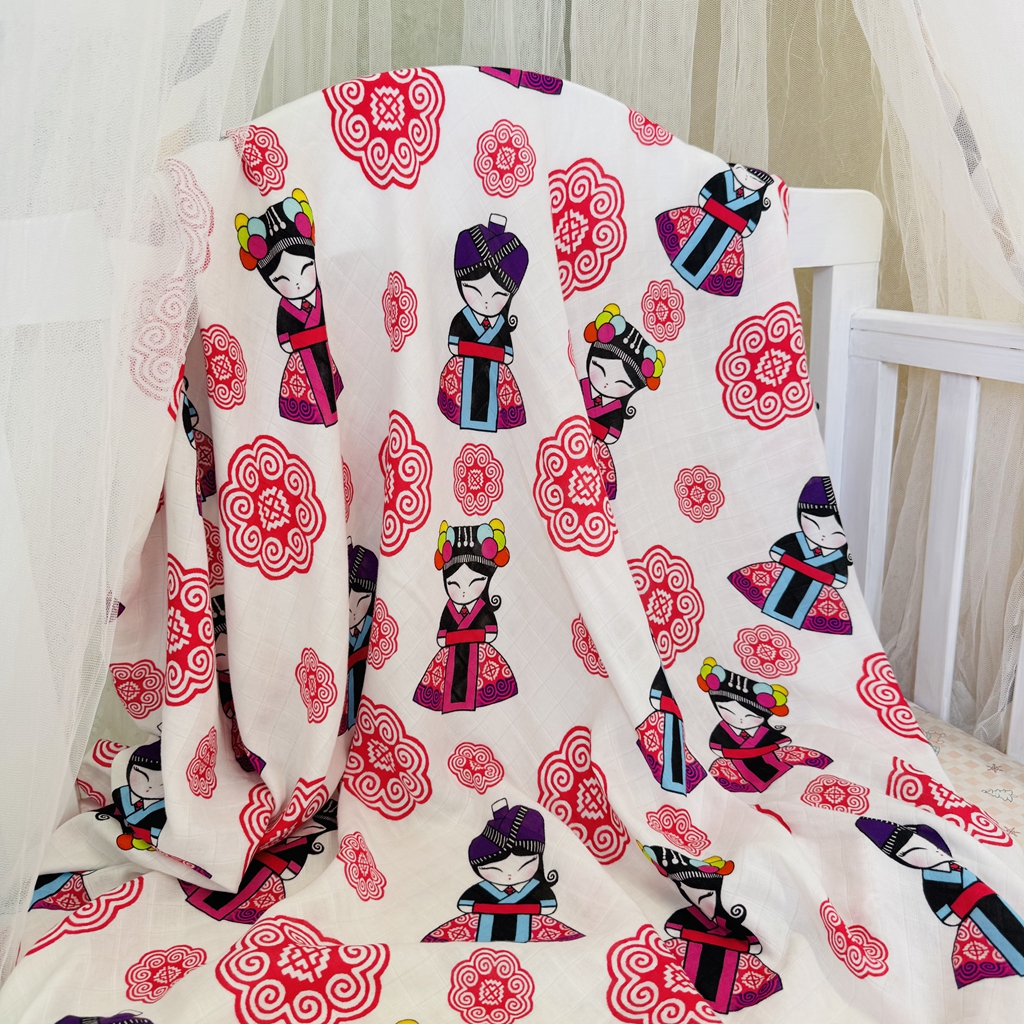 2025 NEW Hot Organic Cotton Popular Styles Swaddle Blanket Customize Designs Paris Swaddle