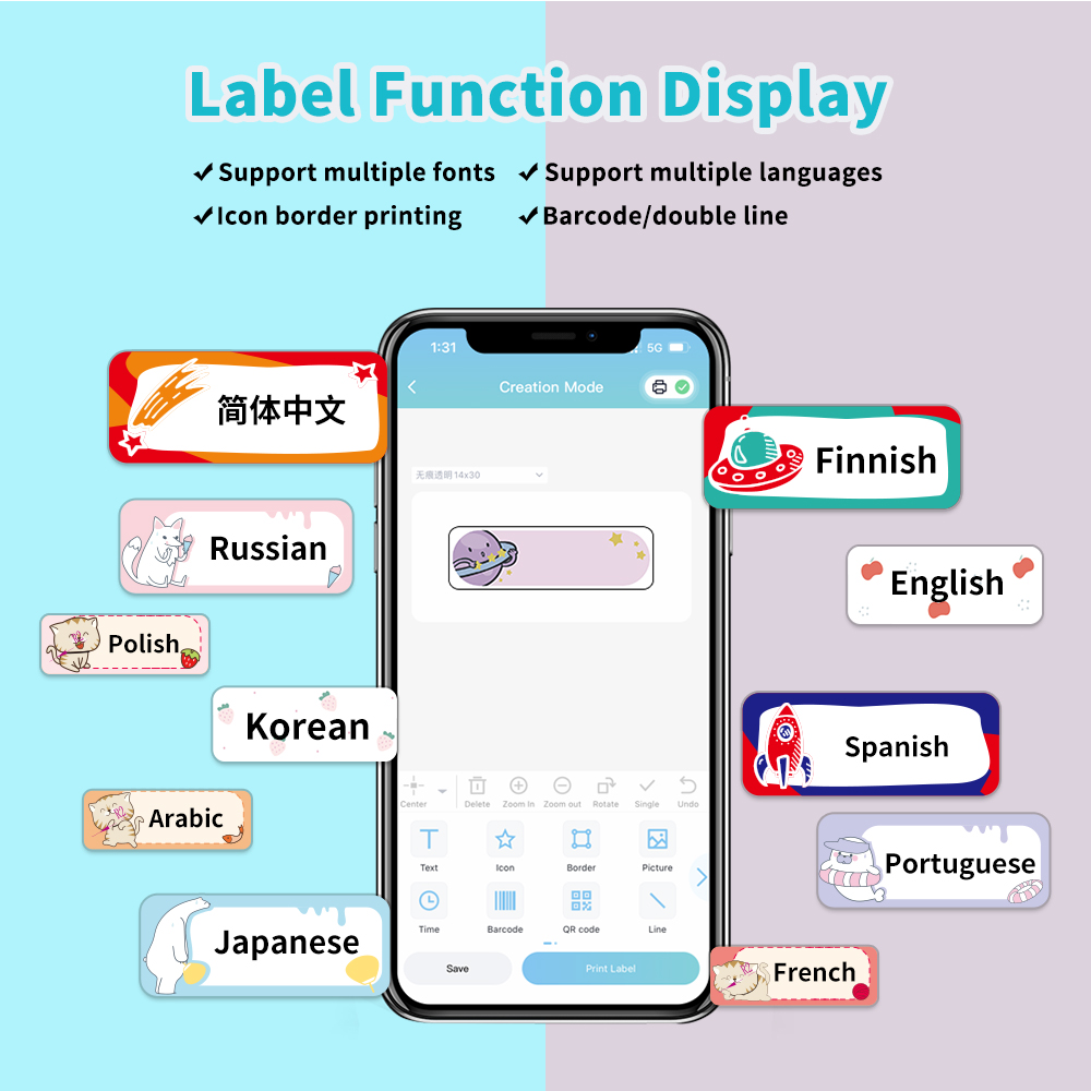 Label Sticker Paper Roll for Phomemo Q30 D30 Printer White Label Tape Transparent Label Tape for Labeller 6/12/14/15mm 3 Rolls