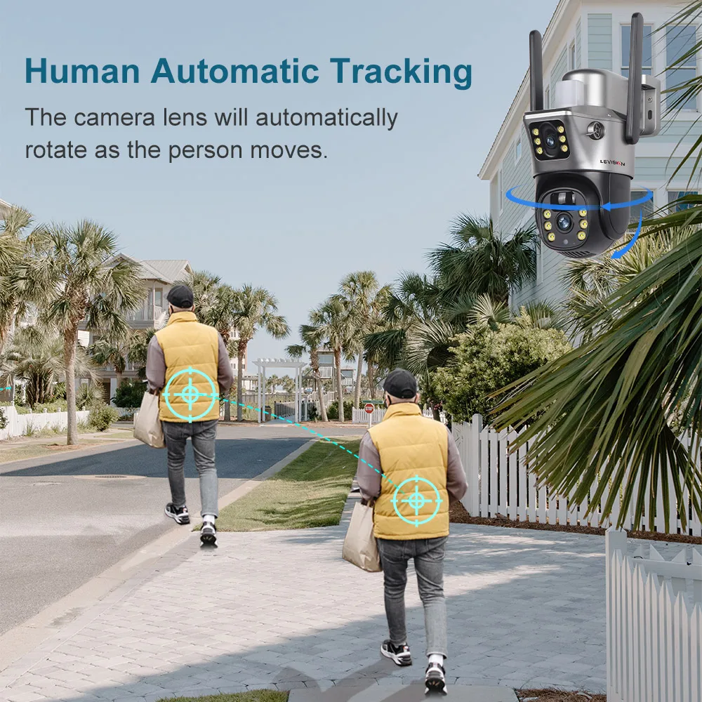 LS VISION 12MP 4G tarjeta SIM cámara Solar de pantalla Dual al aire libre 6K 10XZoom WiFi PTZ seguimiento automático humano cámaras de seguridad impermeables