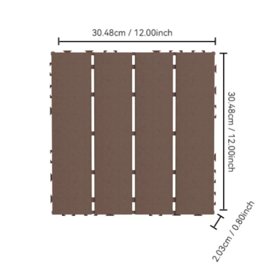 Plastic Interlocking Deck Tiles,44 Pack Patio Deck Tiles,12"x12" Square Waterproof Outdoor All Weather Use, Patio Decking Tiles