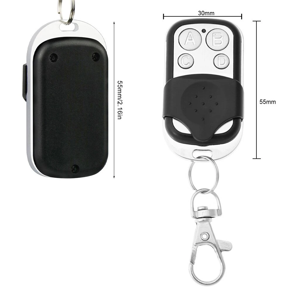 Garage Door Opener Remote Metal Push Button Remote Control Transmitter ABCD / Lock Unlock 4Button 433MHz Universal 4 Buttons