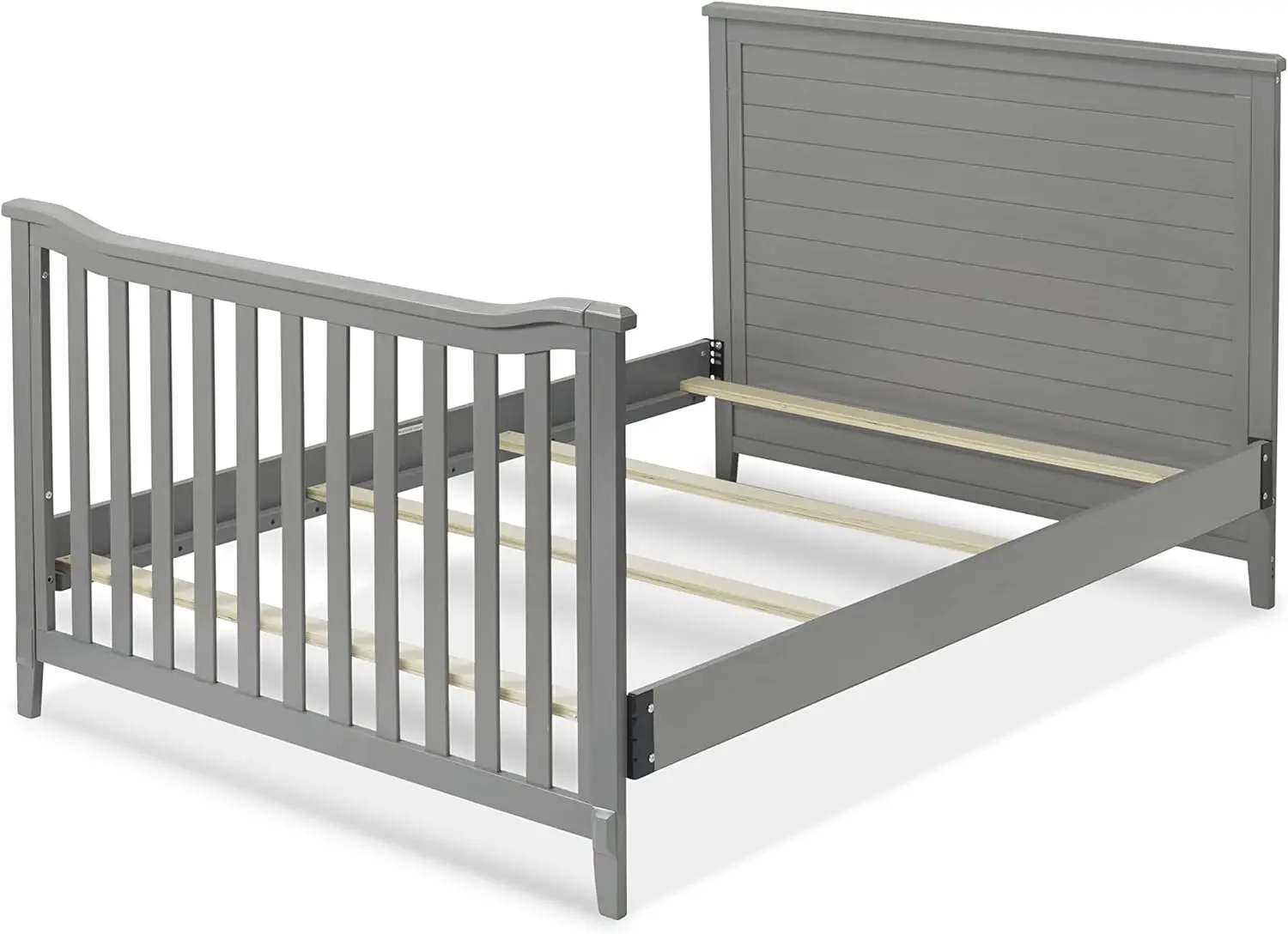 Berkley Crib and Changer with Solid Panel Back Classic -in- Convertible Diaper Changing Table Non-Toxic Finish Wooden Baby Bed