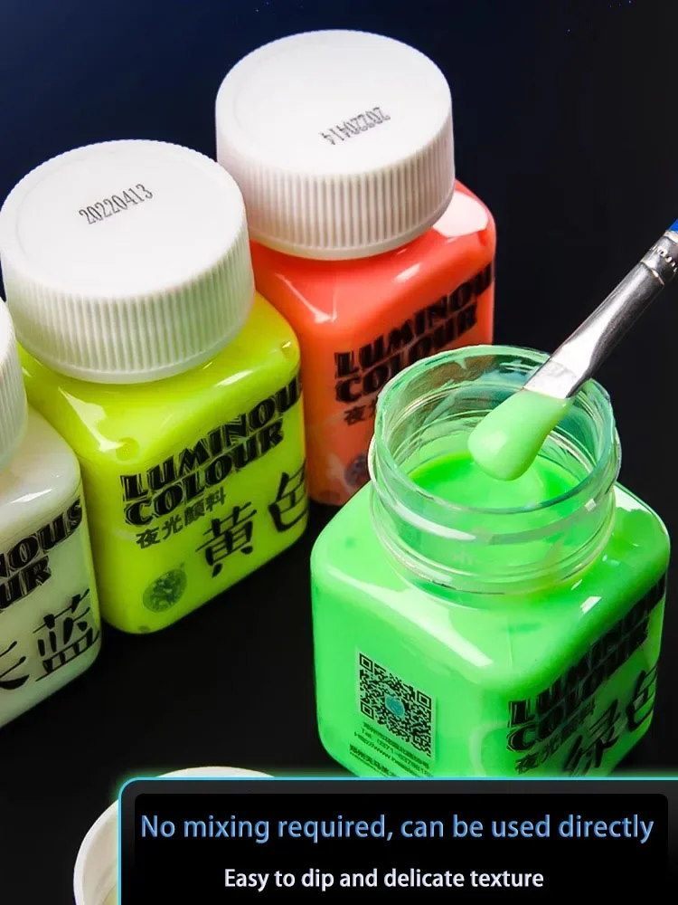 58ML Luminous อะคริลิคสีเรืองแสงเรืองแสงใน Dark DIY ปาร์ตี้ฮาโลวีนเครื่องประดับเล็บเล็บความงามเรซิ่น Pigment