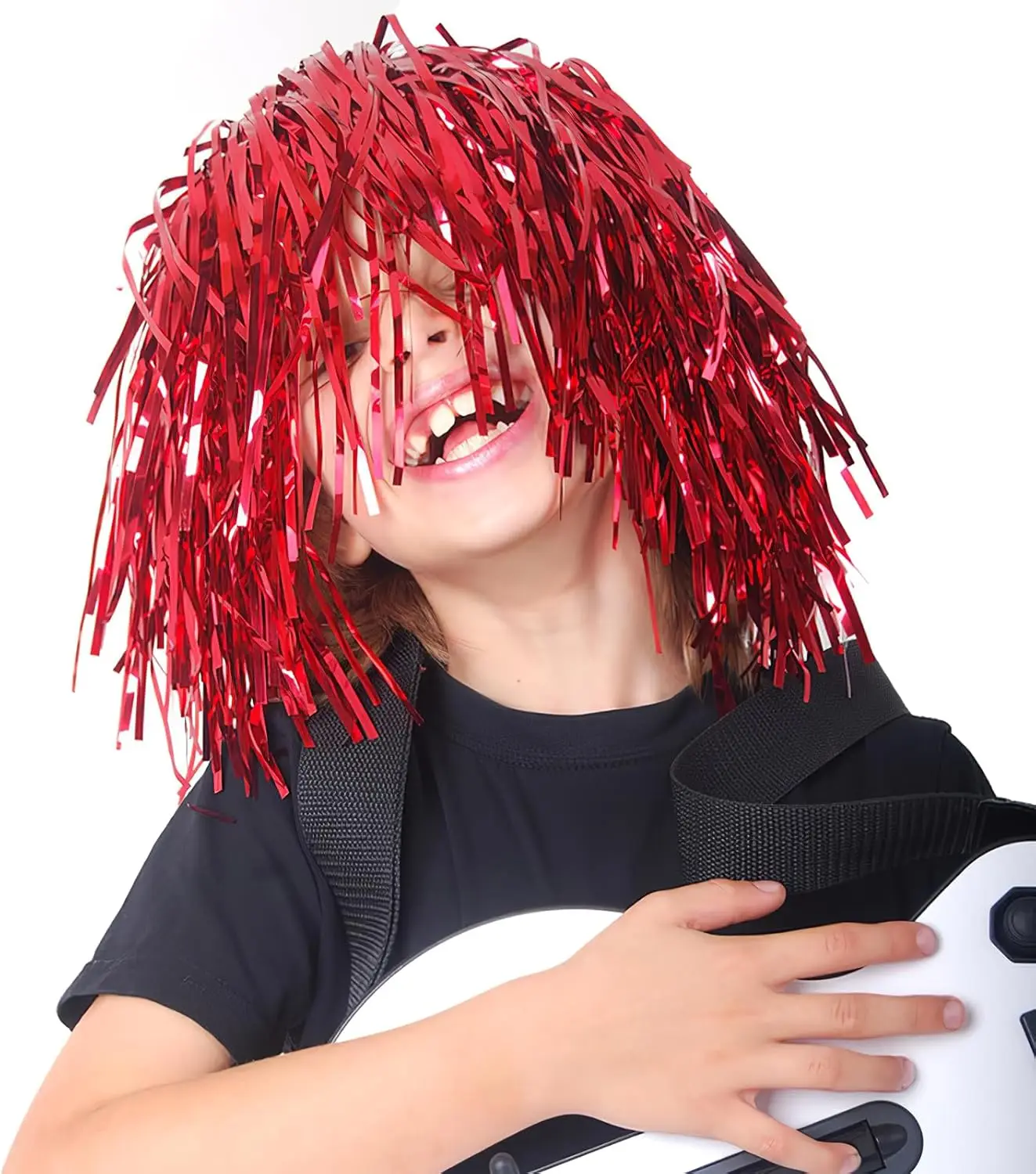6 แพ็ค Shiny Glamorous Party Wigs, แต่งกายคอสเพลย์เครื่องแต่งกายสําหรับ Masquerade Party ผู้ใหญ่ผู้ชายผู้หญิงเทศกาลตกแต่ง Helloween