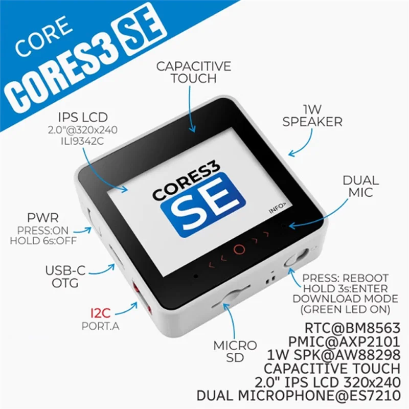 M13K-Cores3 Lite ESP32 S3 Lot Kit Pengembangan Dev Dukungan Interaksi Audio Pengendali Iot Yang Dapat Diprogram untuk Performa Kuat