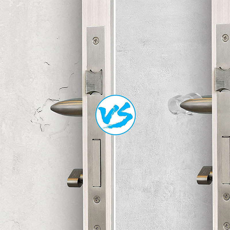 8/4 Cửa Tay Cầm Đệm Nhựa PVC Trong Suốt Silicone Chặn Cửa Tường Bảo Vệ Bé An Toàn Chống Va Chạm Sốc hút Miếng Lót