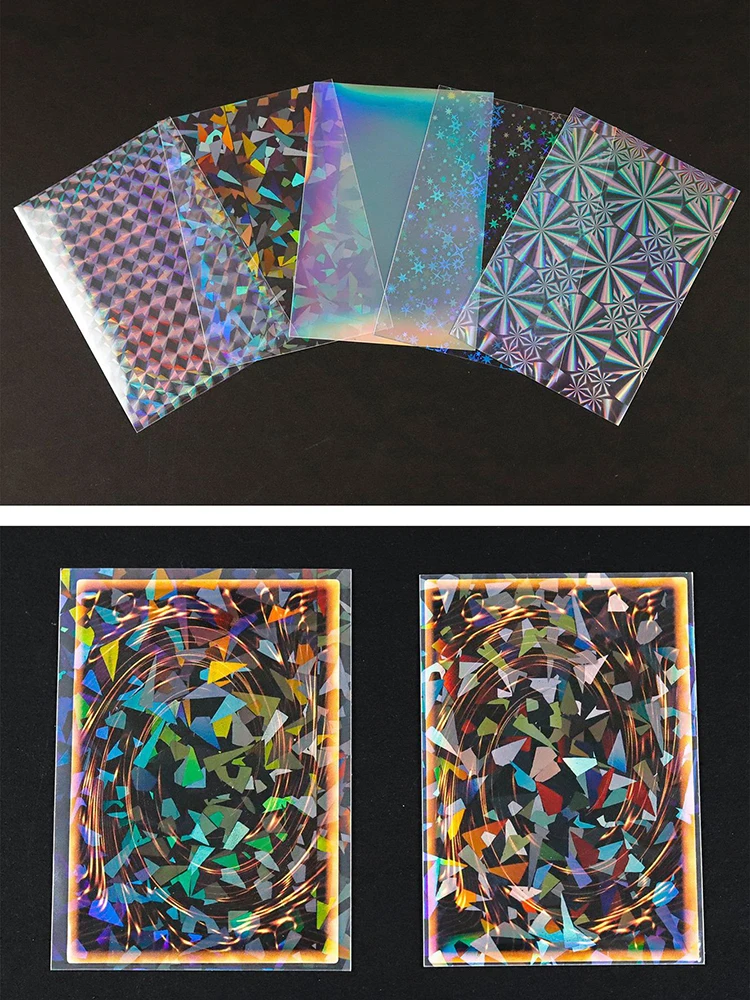 50 Pcs Set Board Games Playing Card Sleeves Protector Holder Foil Transparent Laser Clear Kpop Photo Cards Color Cover Pouch Kit