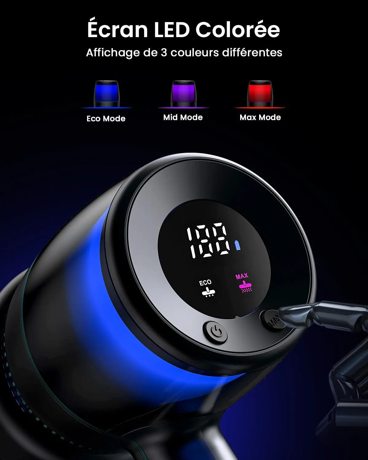 Homore 600 W/56 kPa leistungsstarker Akku-Staubsauger mit LED-Farbbildschirm, automatischer Saugmodus, selbststehende Funktion