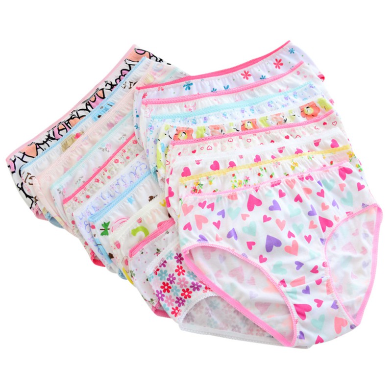 6 unids/lote de ropa interior para niños, bragas para niñas, pantalones cortos de algodón con estampado Floral para niños pequeños, bragas bonitas para chico, calzoncillos para niños