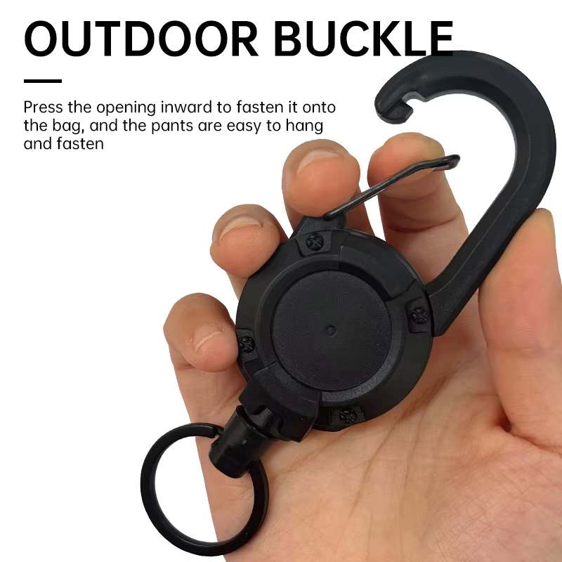 Outdoor Retractable Key Chain Mountaineering Buckle Key Chain Anti-loss Anti-theft High Rebound Easy To Pull