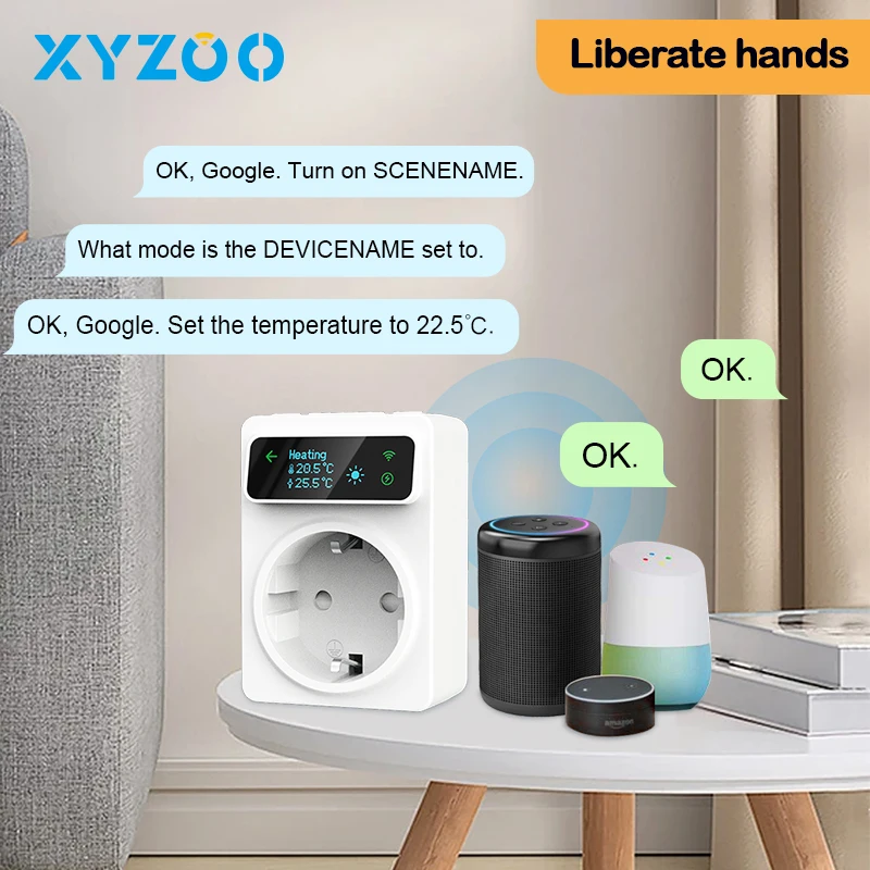 WiFi Tuya สมาร์ทซ็อกเก็ตเทอร์โม 220V อุณหภูมิเครื่องทําความร้อนชั้น Cooling Thermostat สนับสนุนเสียง Alexa Google Home