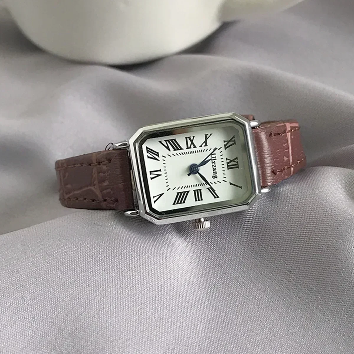 Relojes De cuarzo con esfera romana Retro informales, Reloj De pulsera con correa De cuero rectangular para Mujer, Reloj De moda para Mujer