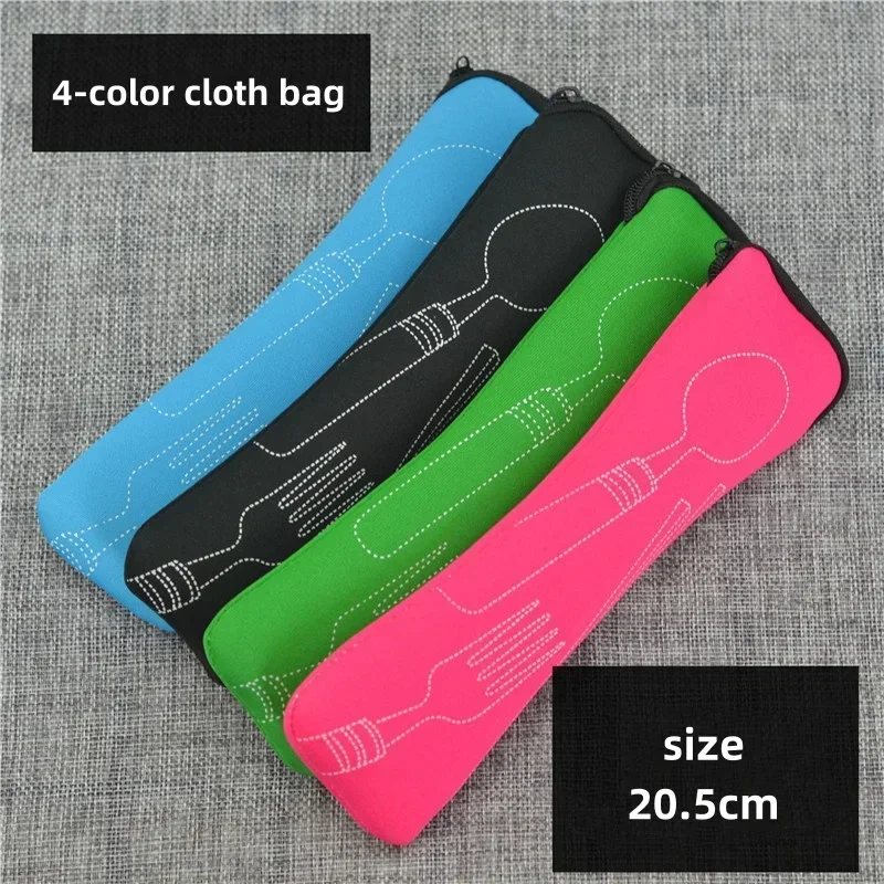 3 piezas de acero inoxidable estilo occidental cuchillo para carne tenedor cuchara bolsa de tela creativa juego de vajilla portátil de estilo occidental juego de cubiertos