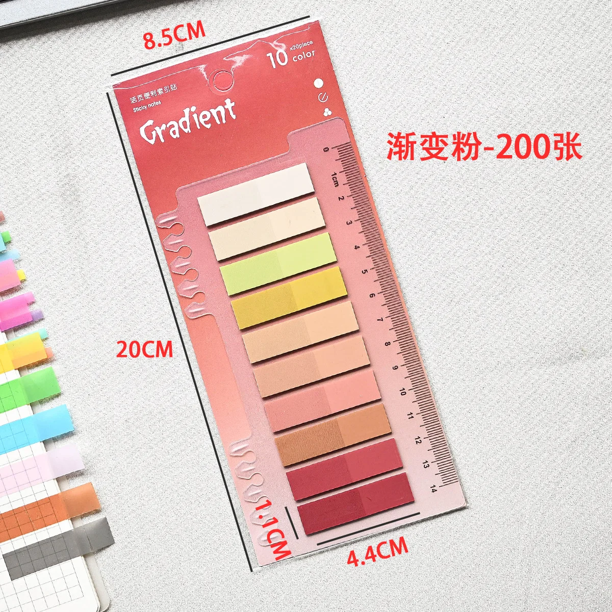 200Sheets Transparent Colorful Index Creative Memo Pads Office School Stationery Self-Adhesive Stickers Sticky Note Pads