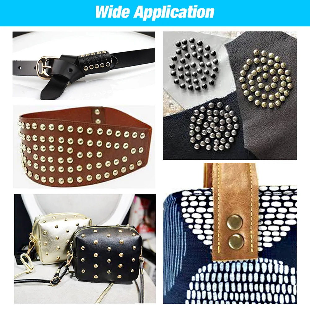 100 ชุด 6-8 มม.โลหะคู่หมวกรอบ Rivets Studs Collision เล็บ Spike Rock หนัง Craft รองเท้ากระเป๋าเข็มขัดเสื้อผ้าสร้อยข้อมือ DIY