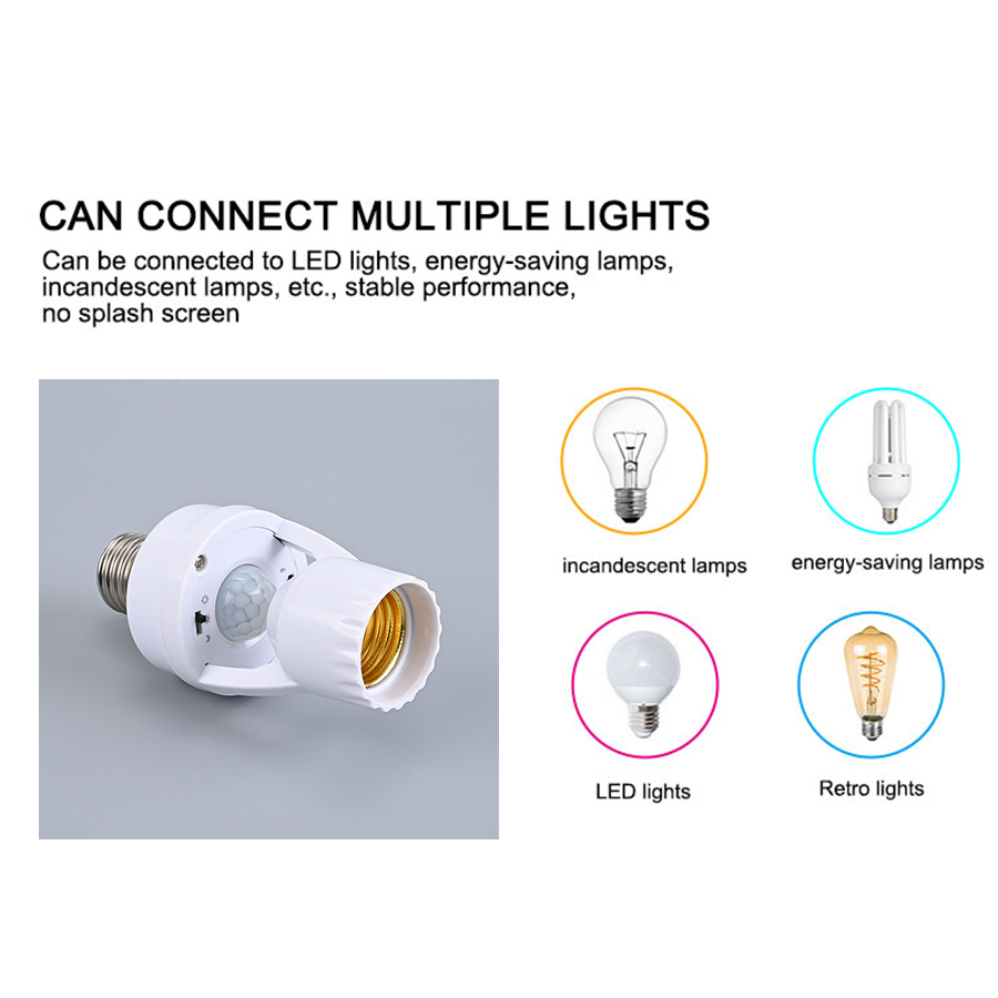 Цоколь для лампы с датчиком движения, E27, 360-100 в перем. Тока