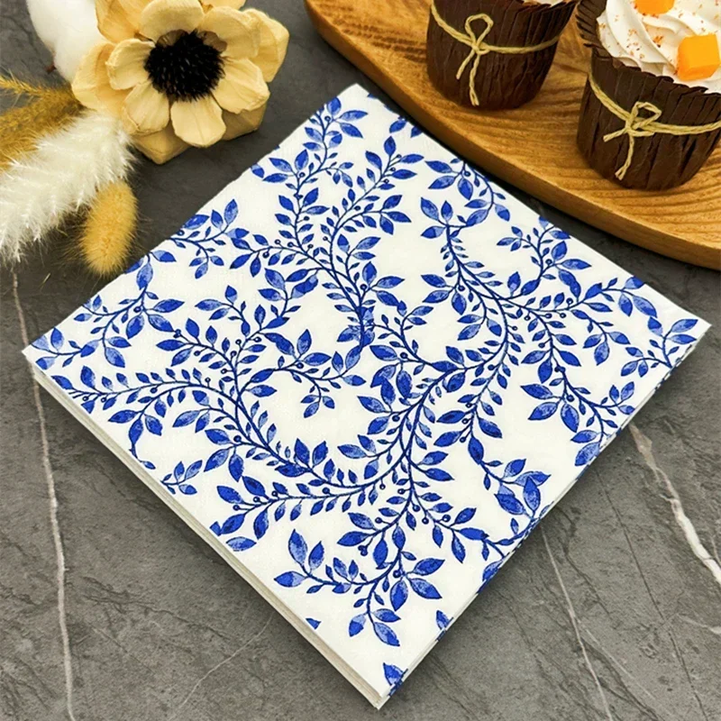 Servilleta gruesa con estampado de Color, tejido Facial cuadrado, mesa de restaurante occidental para Hotel, servilletas de celadón, servilletas de papel, 20 piezas