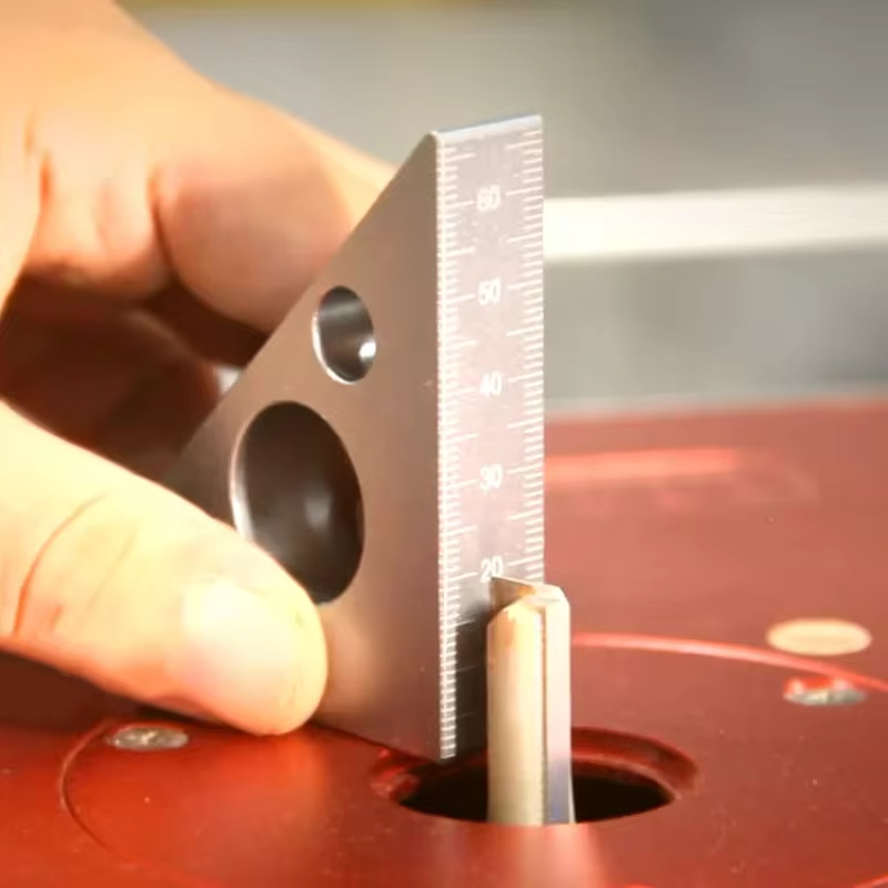 Right Angle Ruler Aluminum Alloy Pocket Square DIY Woodworking Triangle Ruler Height Measuring Gauging Woodworking Tool