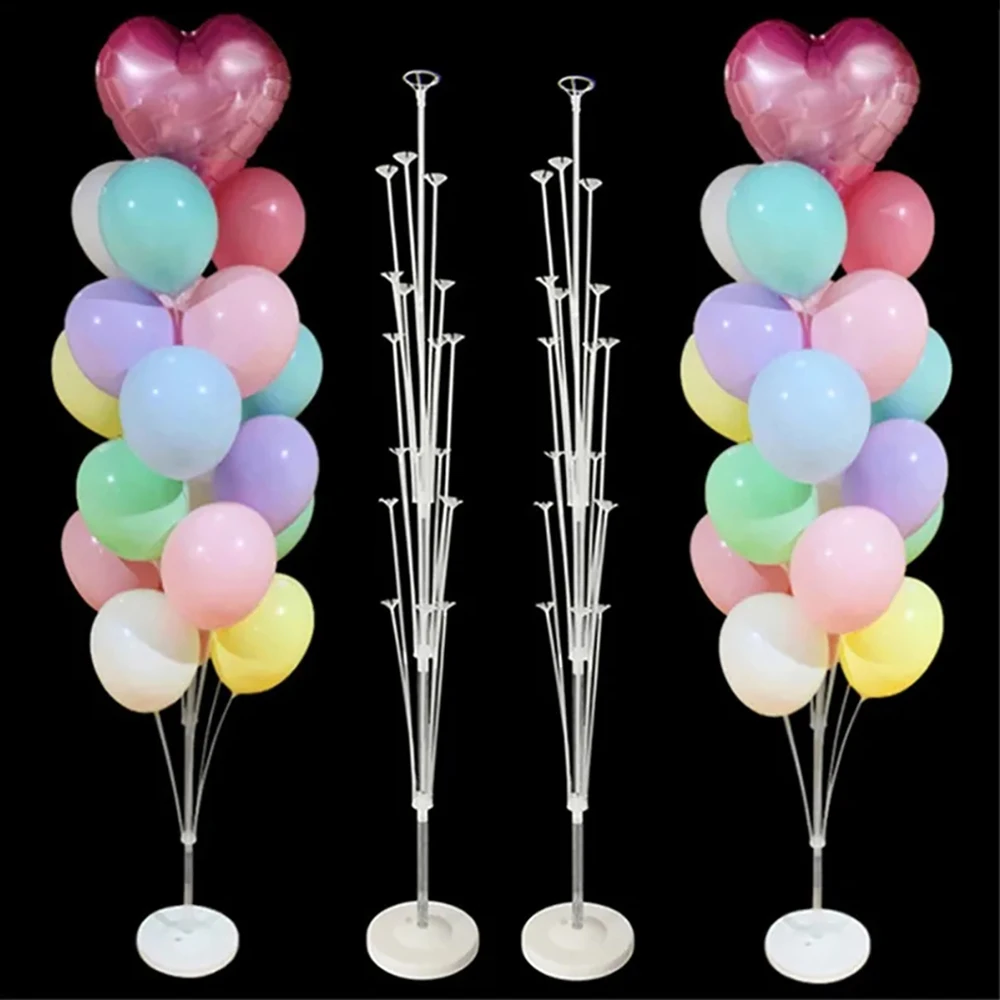 Runtowo 1 Juego de soporte para globos de cumpleaños, soporte para globos con Base y poste para decoración de fiesta de cumpleaños de boda