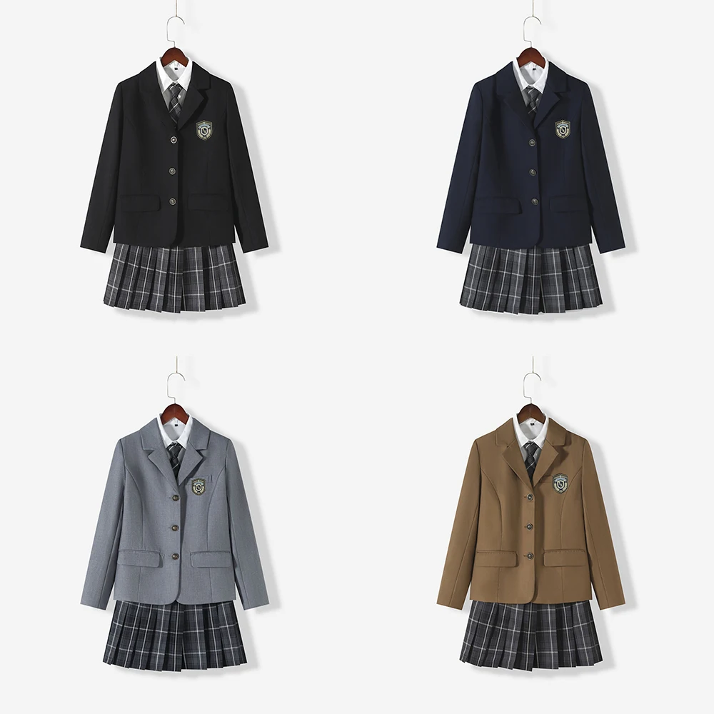 日本の女の子のためのブレザーセット,プリーツスカート,jkセーラータイ,アニメコスプレコスチューム,色とりどりの学校のユニフォーム,秋冬