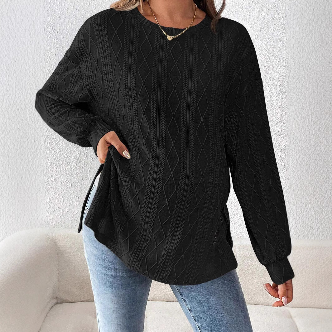 妊婦服 Tシャツマタニティ服妊婦着用ラウンドネック長袖モノクロデイリーレジャー Tシャツ