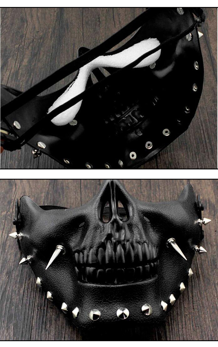 男性用ハーフフェイスマスク,スケルトン,スチームパンク,ハロウィーンパーティー,大人のコスプレマスク,da059