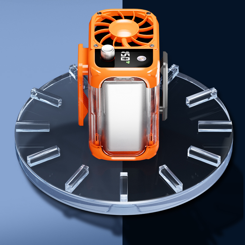 Mini-heupventilator met hoge snelheid, bladloze USB-hangende nekventilator, multifunctionele ventilator voor mobiele verlichting met digitaal display voor buiten