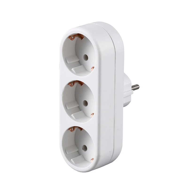 Châu Âu Tiếp Đất 2way 3way EU Tường Mở Rộng Ổ Cắm Điện Đức Pháp Nga Đầu Cắm Schuko To Bộ Chuyển Đổi Ổ Cắm 16A 3500W Trắng