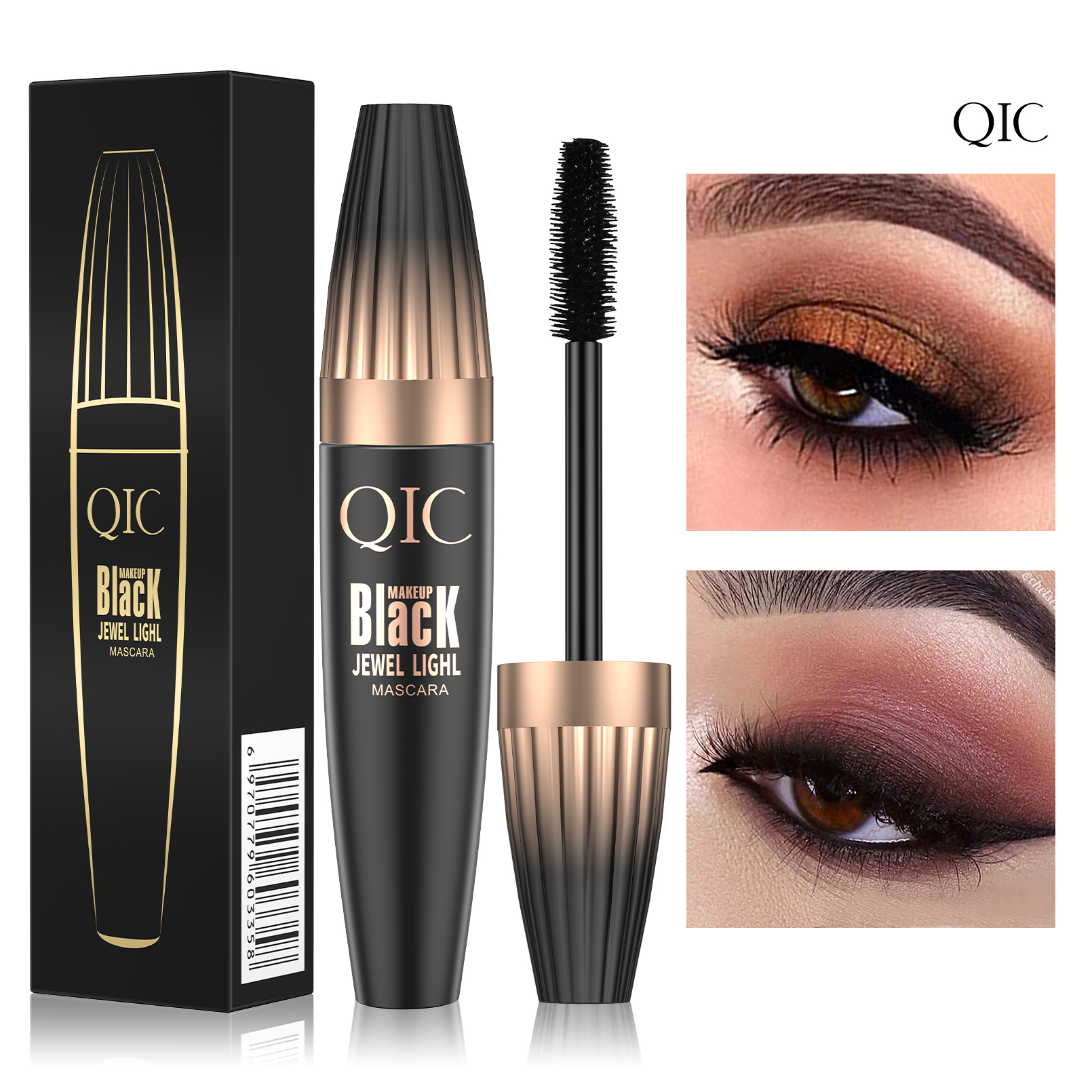 Máscara de pestañas 4d resistente al agua, máscara de pestañas encriptada de larga duración, rizador grueso, a prueba de manchas, herramientas de maquillaje de ojos grandes, Cosméticos de belleza duraderos