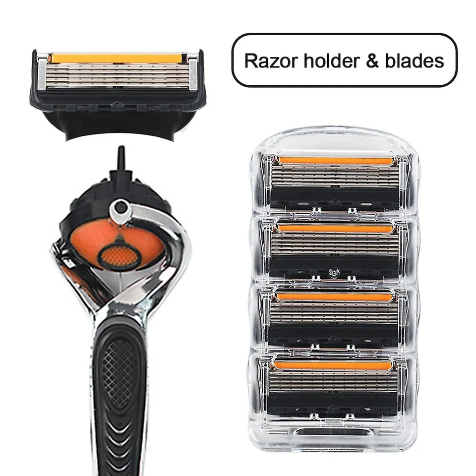 Wholesale Men's Manual 5-Layer Razor: Anti-Scratch Facial Shaver for Beard Grooming